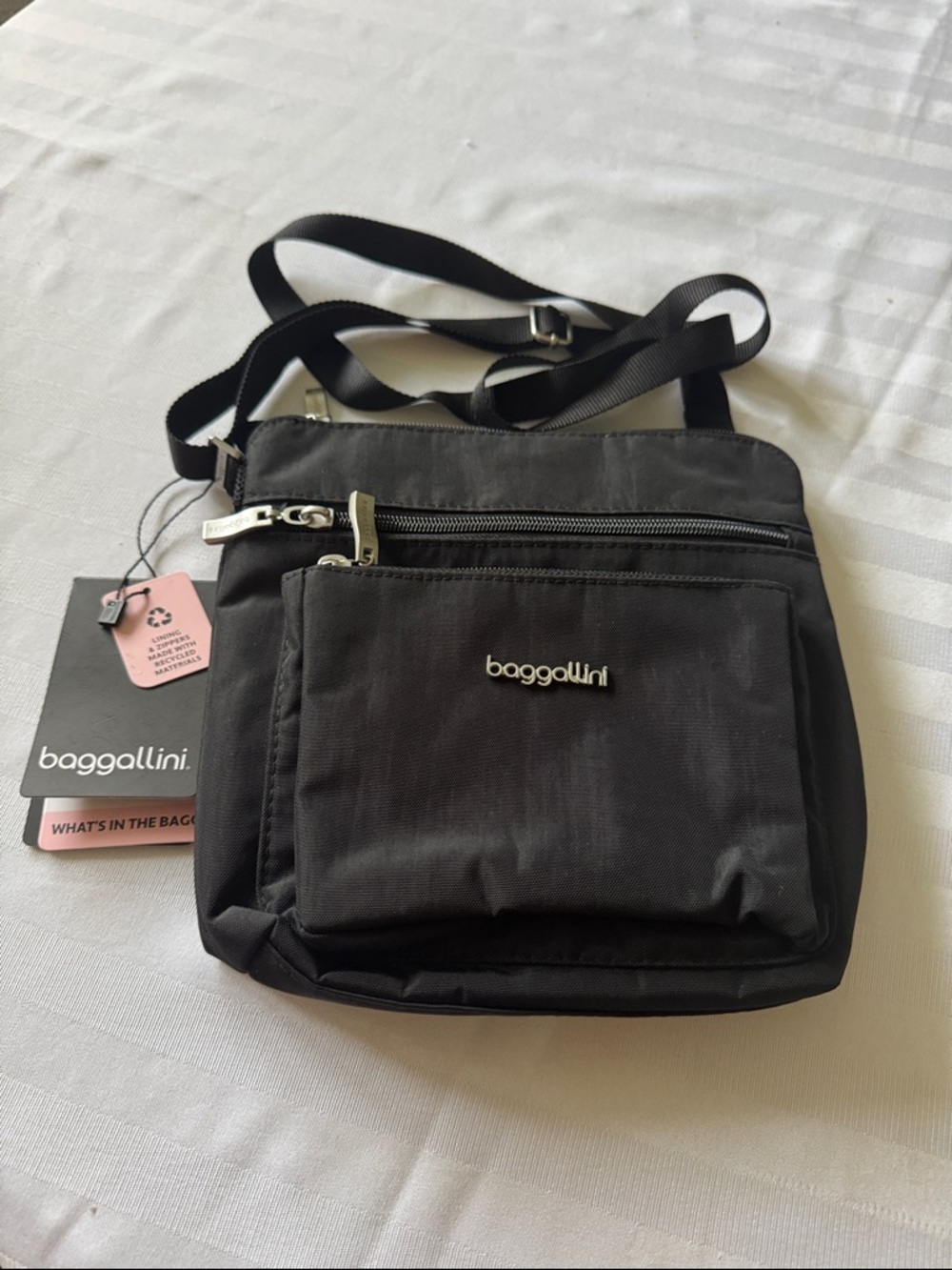 Baggallini Black Crossbody Bag with attached pouch